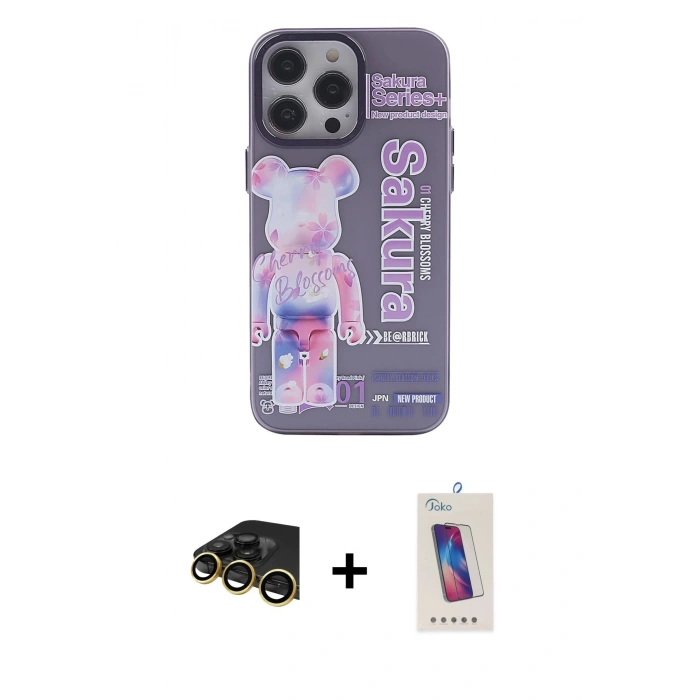 MARSİLYAN™- iPhone 13 Pro Max Kılıf Zirve Form Özel Seri - Siyah Joko 5D Cam + Raze Metal Kamera Lens - GD
