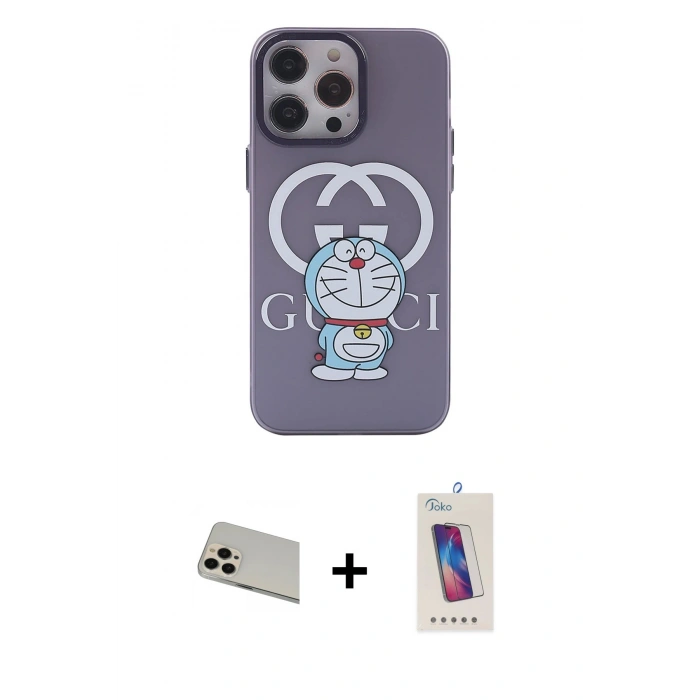 MARSİLYAN™- iPhone 13 Pro Max Kılıf Zirve Form Özel Seri - Siyah Joko 5D Cam + Rainbow Kamera Lens Koruma Cam - REGD