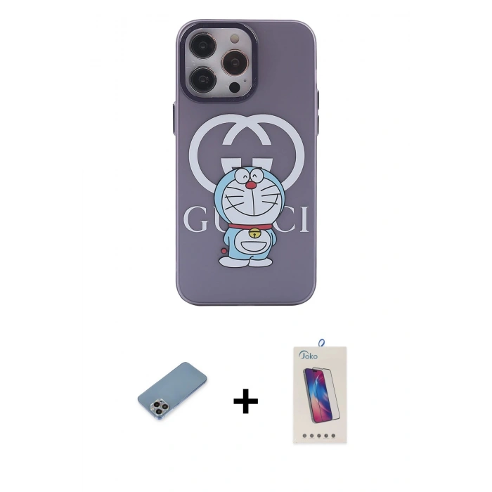MARSİLYAN™- iPhone 13 Pro Max Kılıf Zirve Form Özel Seri - Siyah Joko 5D Cam + Shine Kamera Lens Koruma Cam - GI