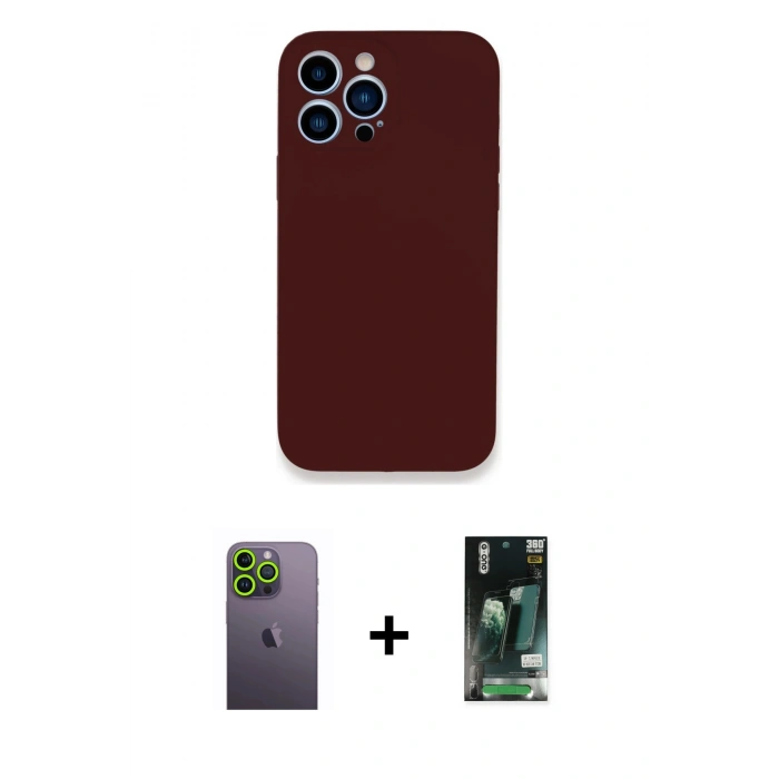 MARSİLYAN™- iPhone 13 Pro Max Kılıf Zirve Modern Özel Seri - Şeffaf 360 Full Body Arka Koruyucu + Neon Fosforlu Kamera Lens - YL