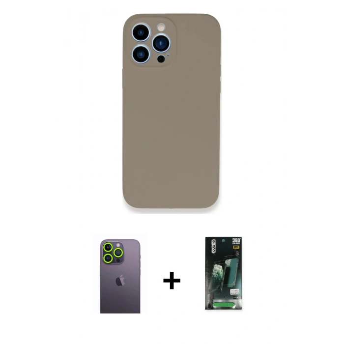 MARSİLYAN™- iPhone 13 Pro Max Kılıf Zirve Modern Özel Seri - Şeffaf 360 Full Body Arka Koruyucu + Neon Fosforlu Kamera Lens - YL
