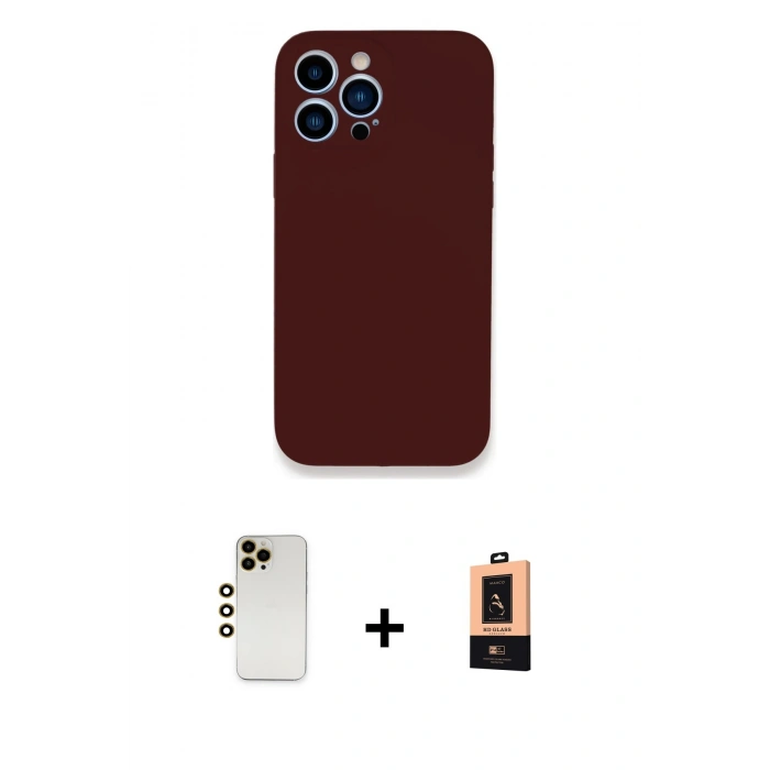MARSİLYAN™- iPhone 13 Pro Max Kılıf Zirve Modern Özel Seri - Şeffaf Maxco Cam Ekran Koruyucu + Shine Kamera Lens - GD