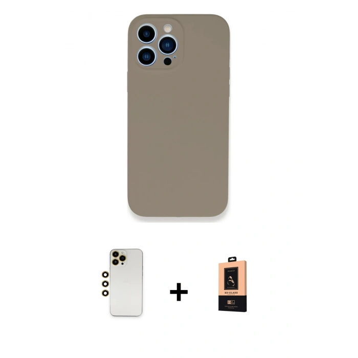 MARSİLYAN™- iPhone 13 Pro Max Kılıf Zirve Modern Özel Seri - Şeffaf Maxco Cam Ekran Koruyucu + Shine Kamera Lens - GD