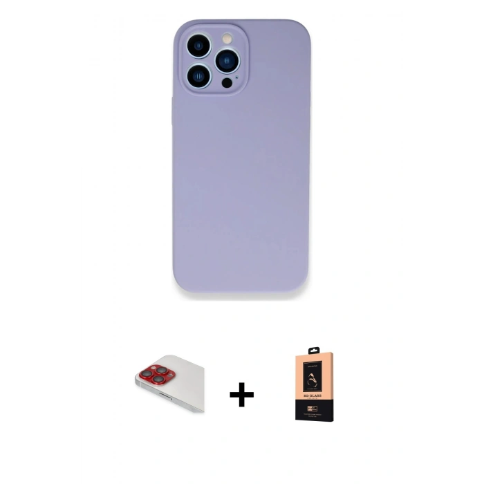 MARSİLYAN™- iPhone 13 Pro Max Kılıf Zirve Modern Özel Seri - Şeffaf Maxco Cam Ekran Koruyucu + Pers Alüminyum Kamera Lens - KI