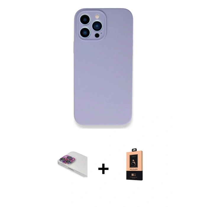 MARSİLYAN™- iPhone 13 Pro Max Kılıf Zirve Modern Özel Seri - Şeffaf Maxco Cam Ekran Koruyucu + Pers Alüminyum Kamera Lens - GI