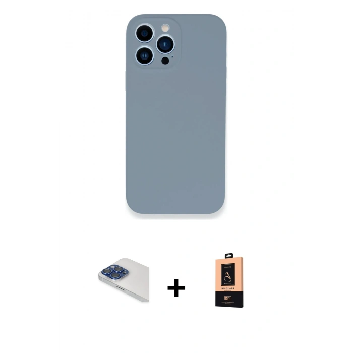 MARSİLYAN™- iPhone 13 Pro Max Kılıf Zirve Modern Özel Seri - Şeffaf Maxco Cam Ekran Koruyucu + Pers Alüminyum Kamera Lens - LT