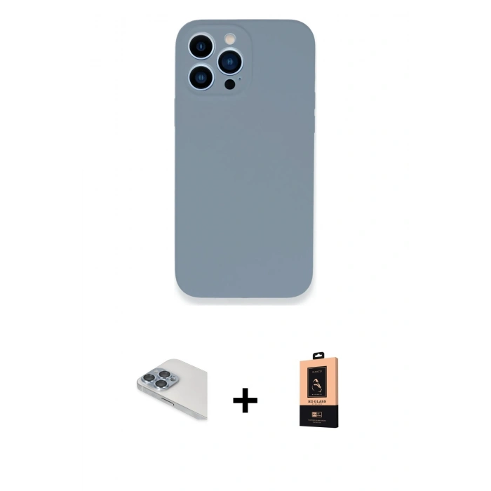 MARSİLYAN™- iPhone 13 Pro Max Kılıf Zirve Modern Özel Seri - Şeffaf Maxco Cam Ekran Koruyucu + Pers Alüminyum Kamera Lens - SABE