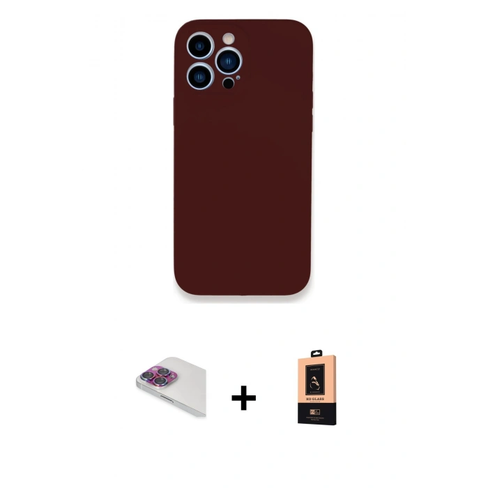 MARSİLYAN™- iPhone 13 Pro Max Kılıf Zirve Modern Özel Seri - Şeffaf Maxco Cam Ekran Koruyucu + Pers Alüminyum Kamera Lens - GI