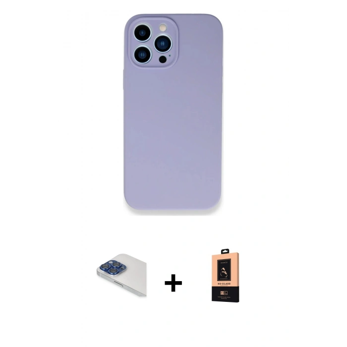 MARSİLYAN™- iPhone 13 Pro Max Kılıf Zirve Modern Özel Seri - Şeffaf Maxco Cam Ekran Koruyucu + Pers Alüminyum Kamera Lens - LT