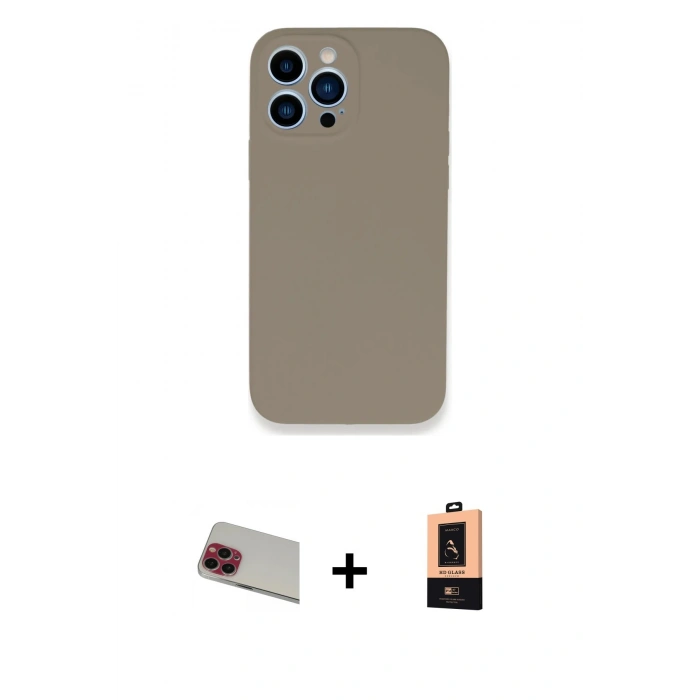 MARSİLYAN™- iPhone 13 Pro Max Kılıf Zirve Modern Özel Seri - Şeffaf Maxco Cam Ekran Koruyucu + Rainbow Kamera Lens Koruma Cam - KI