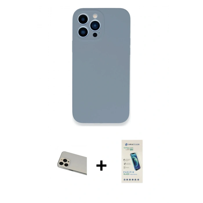 MARSİLYAN™- iPhone 13 Pro Max Kılıf Zirve Modern Özel Seri - Şeffaf Pasifik Cam Ekran Koruyucu + Rainbow Kamera Lens Koruma Cam - REGD
