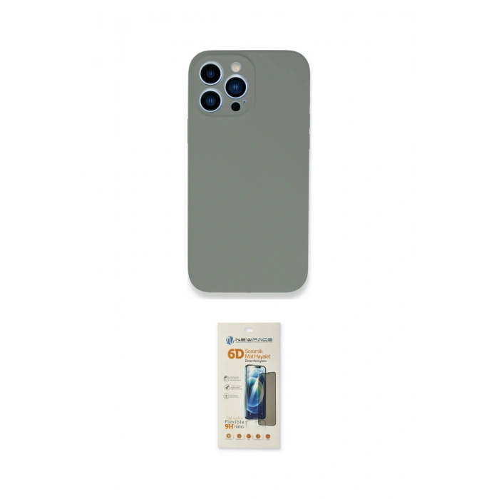 MARSİLYAN™- iPhone 13 Pro Max Kılıf Zirve Modern Özel Seri - Siyah 6D Mat Seramik Hayalet Nano Ekran Koruyucu