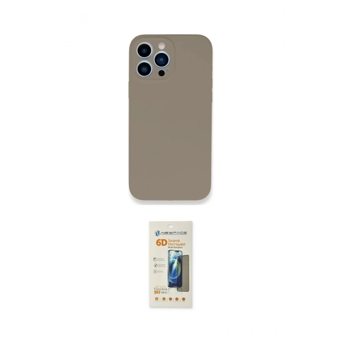 MARSİLYAN™- iPhone 13 Pro Max Kılıf Zirve Modern Özel Seri - Siyah 6D Mat Seramik Hayalet Nano Ekran Koruyucu