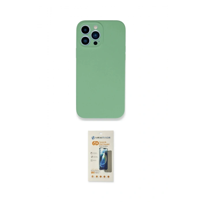 MARSİLYAN™- iPhone 13 Pro Max Kılıf Zirve Modern Özel Seri - Siyah 6D Mat Seramik Hayalet Nano Ekran Koruyucu