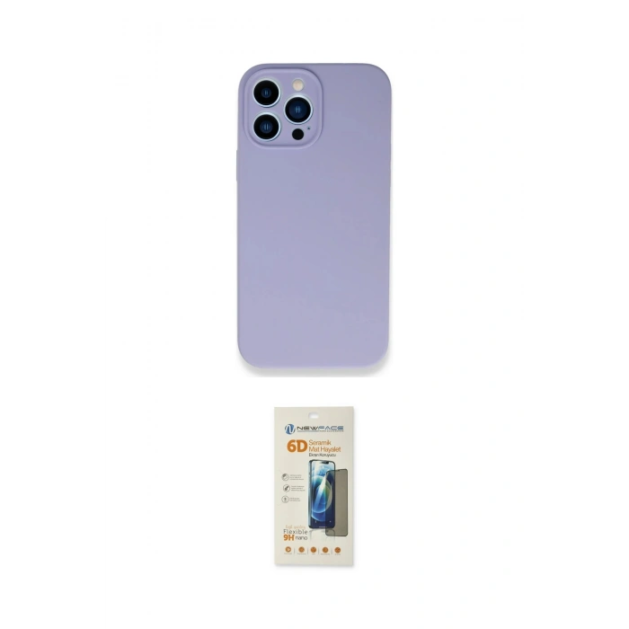 MARSİLYAN™- iPhone 13 Pro Max Kılıf Zirve Modern Özel Seri - Siyah 6D Mat Seramik Hayalet Nano Ekran Koruyucu