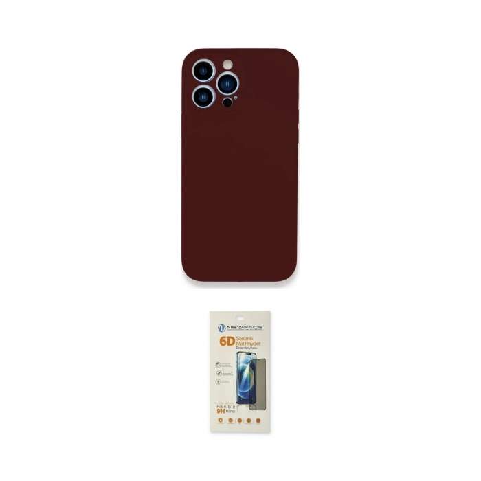 MARSİLYAN™- iPhone 13 Pro Max Kılıf Zirve Modern Özel Seri - Siyah 6D Mat Seramik Hayalet Nano Ekran Koruyucu