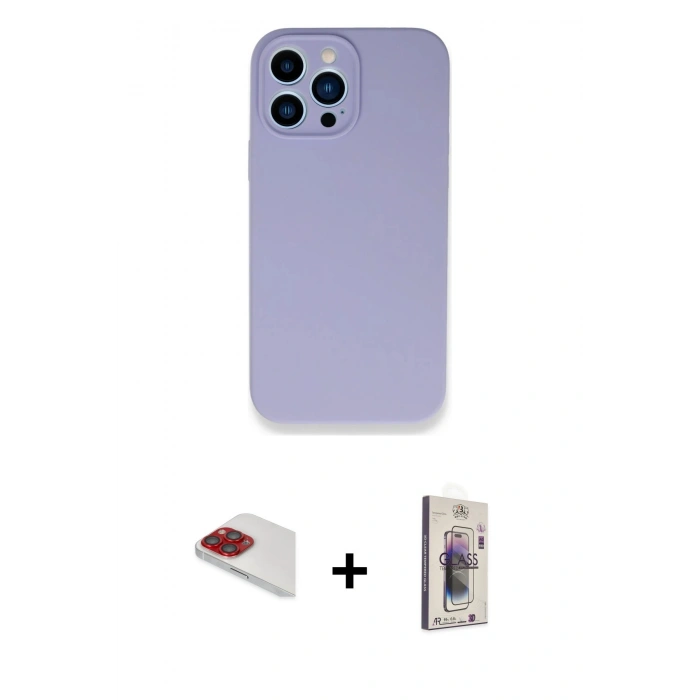 MARSİLYAN™- iPhone 13 Pro Max Kılıf Zirve Modern Özel Seri - Siyah Bilvis 3D Cam Ekran Koruyucu + Pers Alüminyum Kamera Lens - KI
