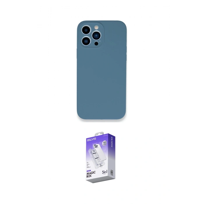 MARSİLYAN™- iPhone 13 Pro Max Kılıf Zirve Modern Özel Seri - Siyah Bilvis 5in1 3D Magic Cam Ekran Koruyucu