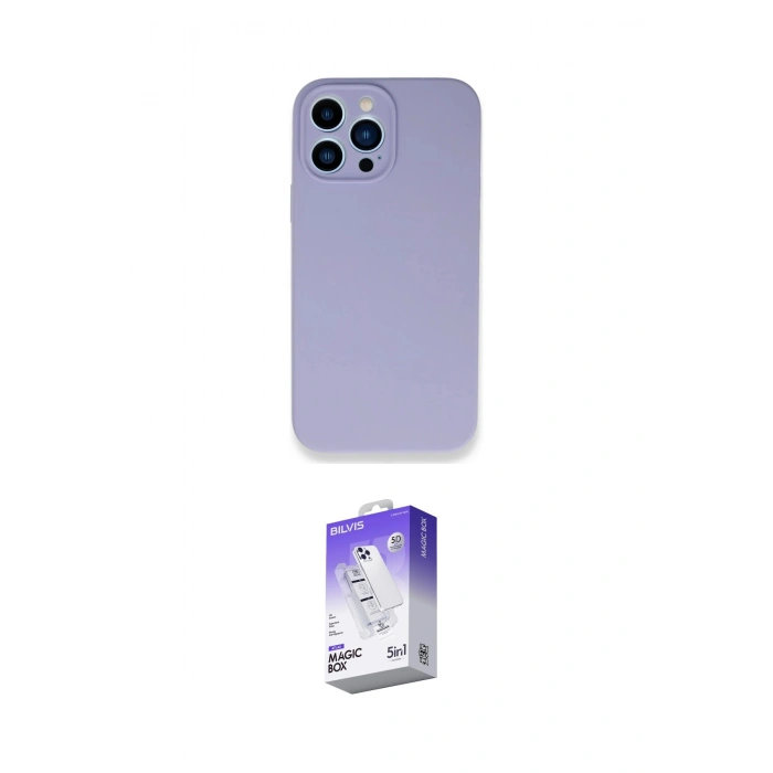 MARSİLYAN™- iPhone 13 Pro Max Kılıf Zirve Modern Özel Seri - Siyah Bilvis 5in1 3D Magic Cam Ekran Koruyucu