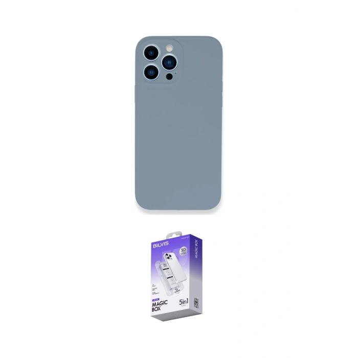 MARSİLYAN™- iPhone 13 Pro Max Kılıf Zirve Modern Özel Seri - Siyah Bilvis 5in1 3D Magic Cam Ekran Koruyucu