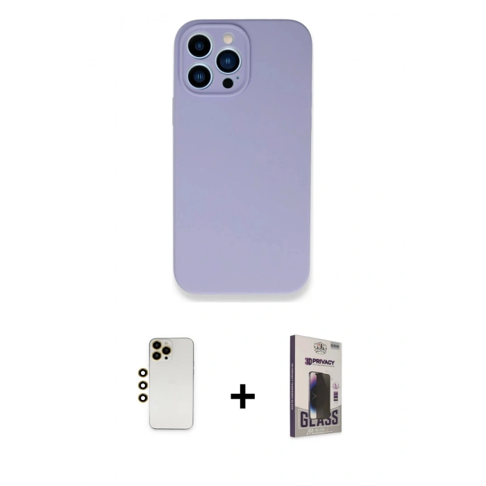 MARSİLYAN™- iPhone 13 Pro Max Kılıf Zirve Modern Özel Seri - Siyah Bilvis Hayalet Cam Ekran Koruyucu + Shine Kamera Lens - GD