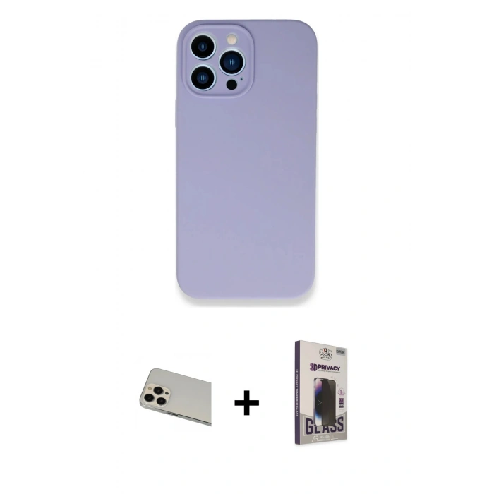 MARSİLYAN™- iPhone 13 Pro Max Kılıf Zirve Modern Özel Seri - Siyah Bilvis Hayalet Cam Ekran Koruyucu + Rainbow Kamera Lens Koruma Cam - REGD