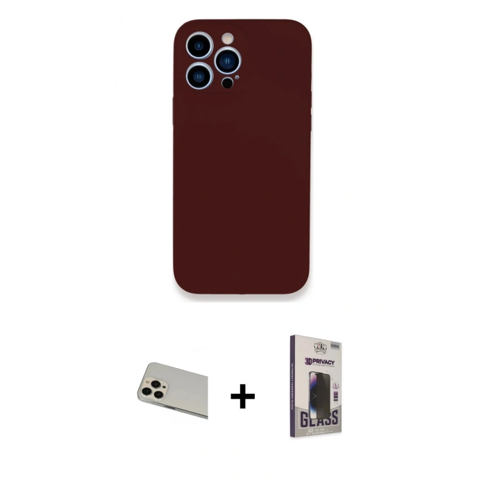 MARSİLYAN™- iPhone 13 Pro Max Kılıf Zirve Modern Özel Seri - Siyah Bilvis Hayalet Cam Ekran Koruyucu + Rainbow Kamera Lens Koruma Cam - REGD