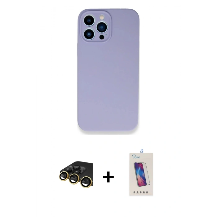 MARSİLYAN™- iPhone 13 Pro Max Kılıf Zirve Modern Özel Seri - Siyah Joko 5D Cam + Raze Metal Kamera Lens - GD