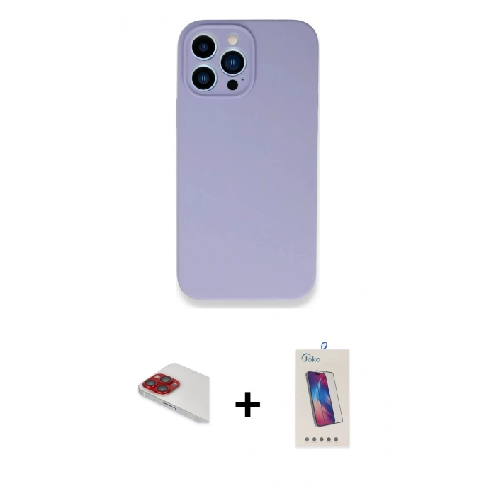 MARSİLYAN™- iPhone 13 Pro Max Kılıf Zirve Modern Özel Seri - Siyah Joko 5D Cam + Pers Alüminyum Kamera Lens - KI
