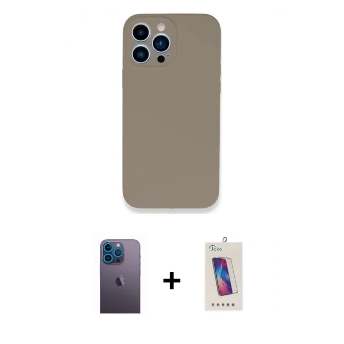 MARSİLYAN™- iPhone 13 Pro Max Kılıf Zirve Modern Özel Seri - Siyah Joko 5D Cam + Neon Fosforlu Kamera Lens - MI