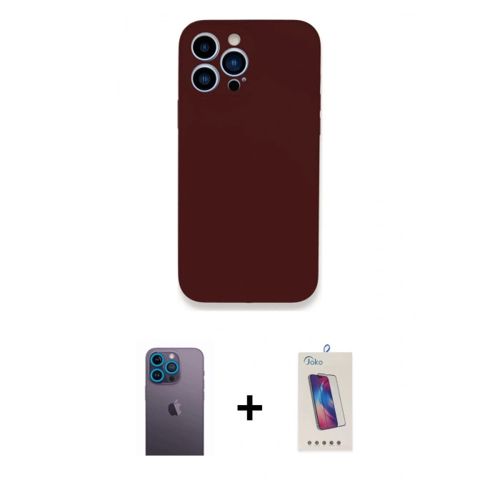 MARSİLYAN™- iPhone 13 Pro Max Kılıf Zirve Modern Özel Seri - Siyah Joko 5D Cam + Neon Fosforlu Kamera Lens - MI