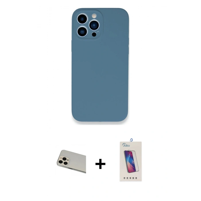 MARSİLYAN™- iPhone 13 Pro Max Kılıf Zirve Modern Özel Seri - Siyah Joko 5D Cam + Rainbow Kamera Lens Koruma Cam - REGD