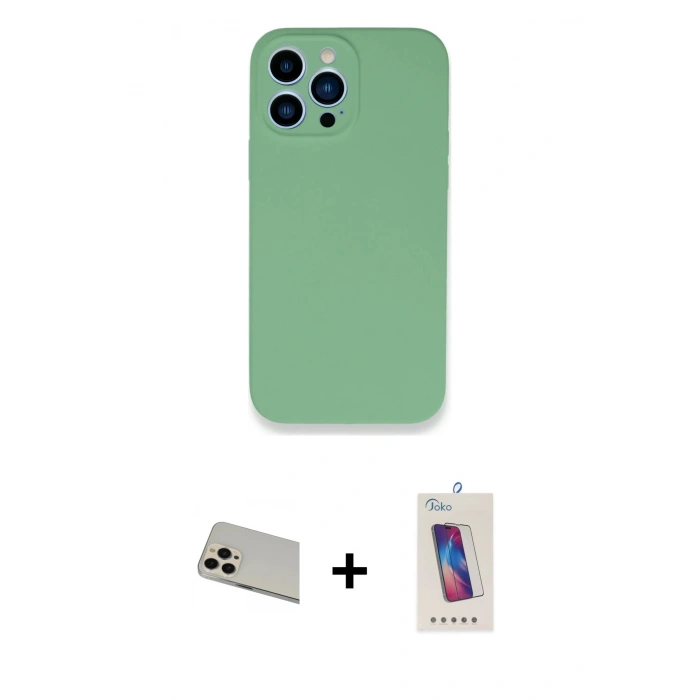 MARSİLYAN™- iPhone 13 Pro Max Kılıf Zirve Modern Özel Seri - Siyah Joko 5D Cam + Rainbow Kamera Lens Koruma Cam - REGD