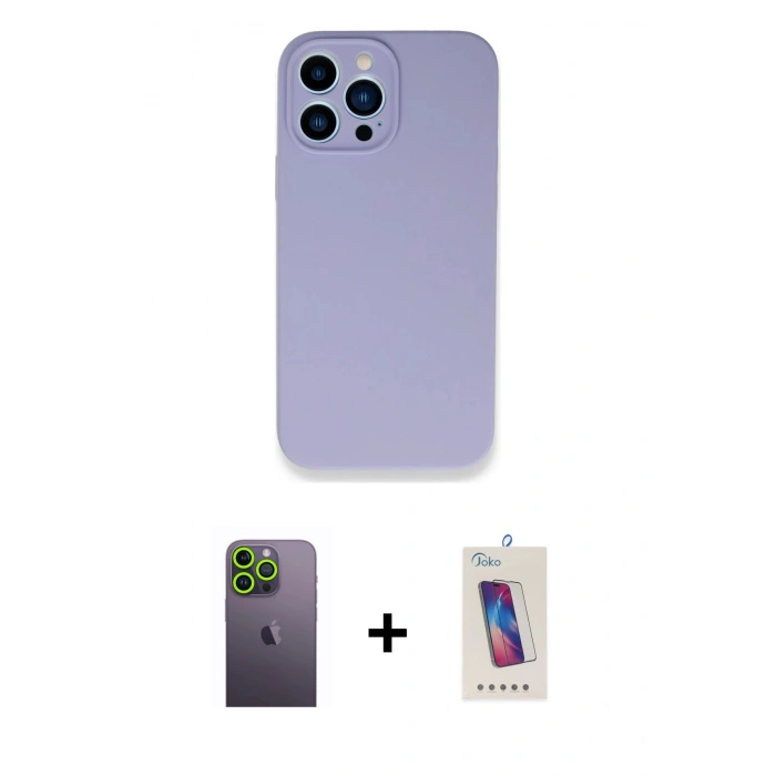 MARSİLYAN™- iPhone 13 Pro Max Kılıf Zirve Modern Özel Seri - Siyah Joko 5D Cam + Neon Fosforlu Kamera Lens - YL