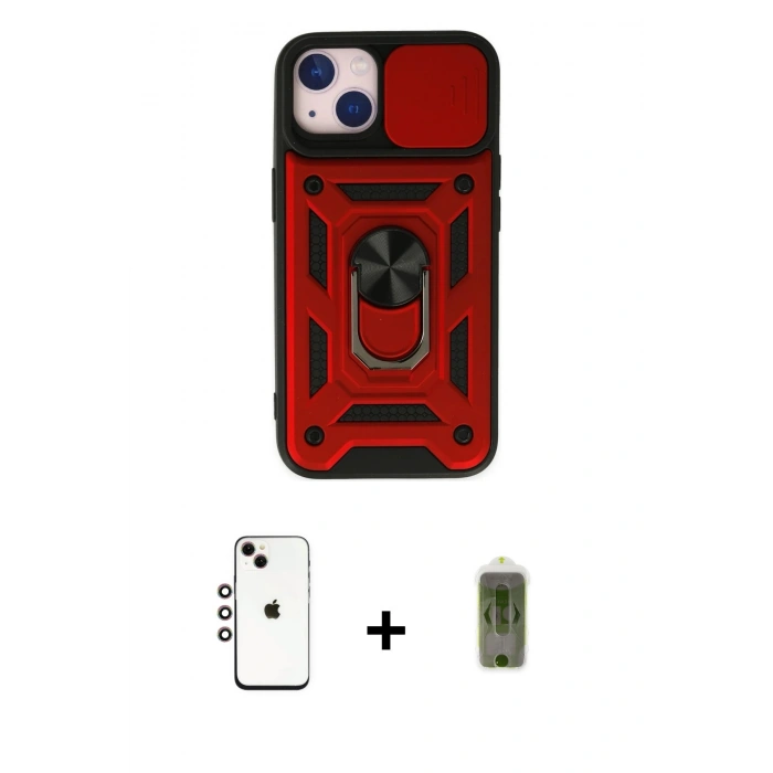 MARSİLYAN™- iPhone 14 Kılıf Ahenk Klasik - Siyah Joko Magic 5D Hayalet Cam + Shine Kamera Lens - GI