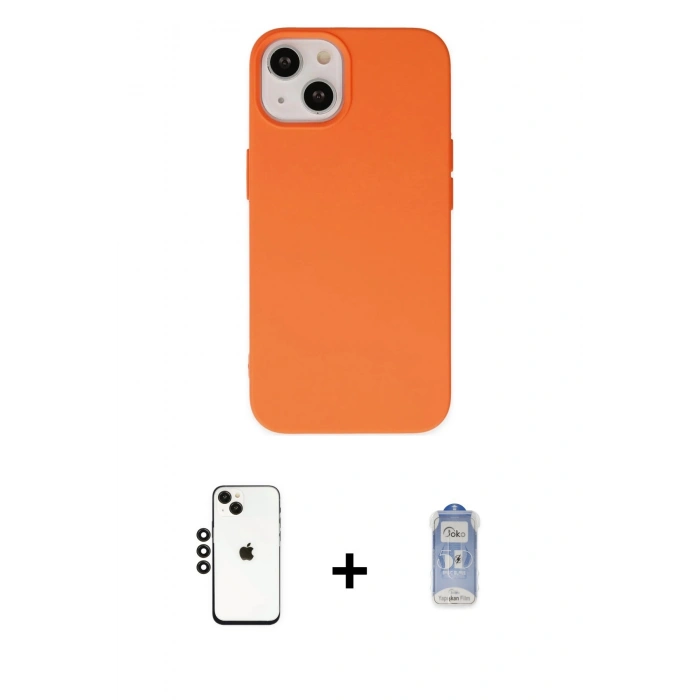 MARSİLYAN™- iPhone 14 Kılıf Ahenk Serisi - Siyah Joko Magic 5D Cam + Shine Kamera Lens - SH