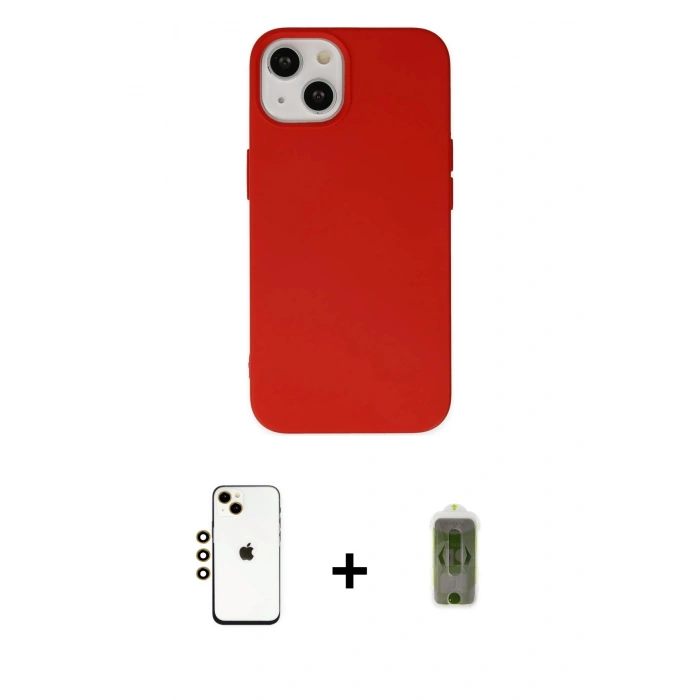MARSİLYAN™- iPhone 14 Kılıf Ahenk Serisi - Siyah Joko Magic 5D Hayalet Cam + Shine Kamera Lens - GD