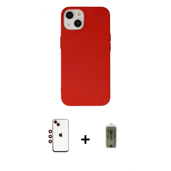 MARSİLYAN™- iPhone 14 Kılıf Ahenk Serisi - Siyah Joko Magic 5D Hayalet Cam + Shine Kamera Lens - KI