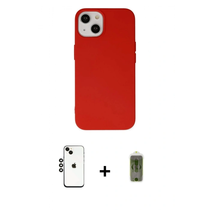MARSİLYAN™- iPhone 14 Kılıf Ahenk Serisi - Siyah Joko Magic 5D Hayalet Cam + Shine Kamera Lens - SH