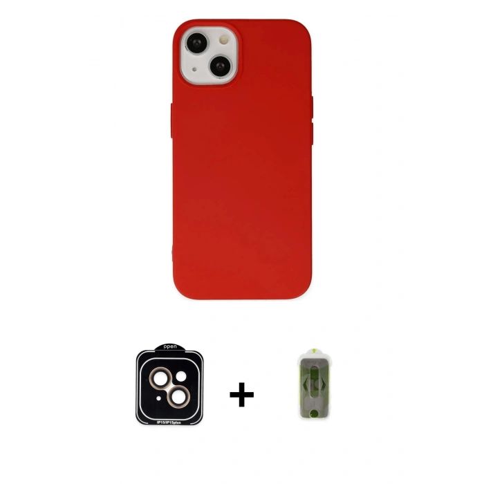 MARSİLYAN™- iPhone 14 Kılıf Ahenk Serisi - Siyah Joko Magic 5D Hayalet Cam + PVD Metal Kamera Lens - TU