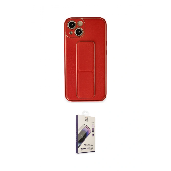 MARSİLYAN™- iPhone 14 Kılıf Akış Doku - Siyah Bilvis 3D Mat Cam Ekran Koruyucu