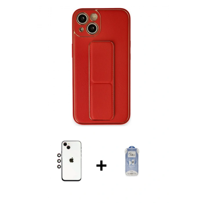 MARSİLYAN™- iPhone 14 Kılıf Akış Doku - Siyah Joko Magic 5D Cam + Shine Kamera Lens - GI