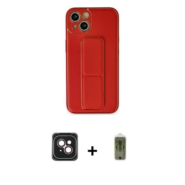 MARSİLYAN™- iPhone 14 Kılıf Akış Doku - Siyah Joko Magic 5D Hayalet Cam + PVD Metal Kamera Lens - PE