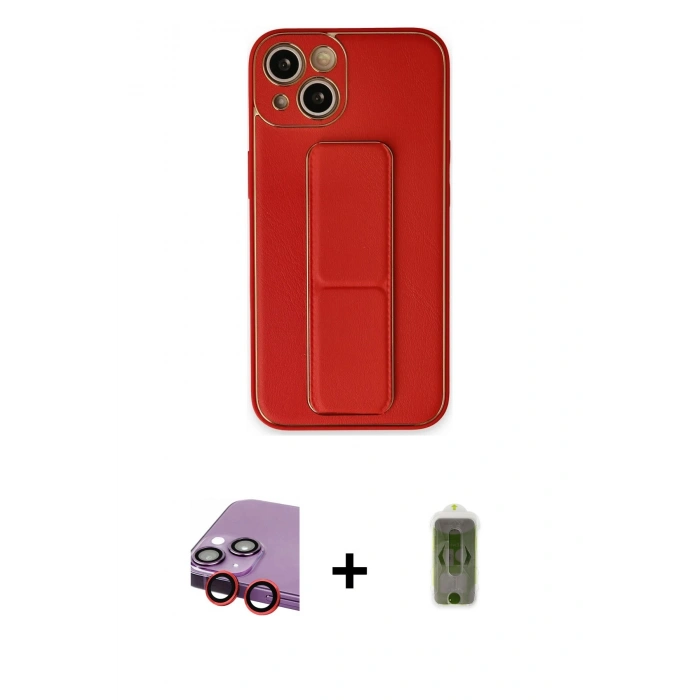 MARSİLYAN™- iPhone 14 Kılıf Akış Doku - Siyah Joko Magic 5D Hayalet Cam + Raze Metal Kamera Lens - KI