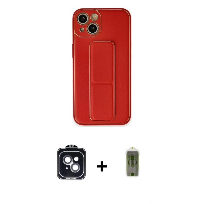 MARSİLYAN™- iPhone 14 Kılıf Akış Doku - Siyah Joko Magic 5D Hayalet Cam + Siyah PVD Metal Kamera Lens
