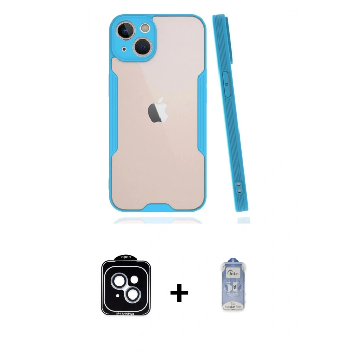 MARSİLYAN™- iPhone 14 Kılıf Atlas Asil Serisi - Siyah Joko Magic 5D Cam + PVD Metal Kamera Lens - MI