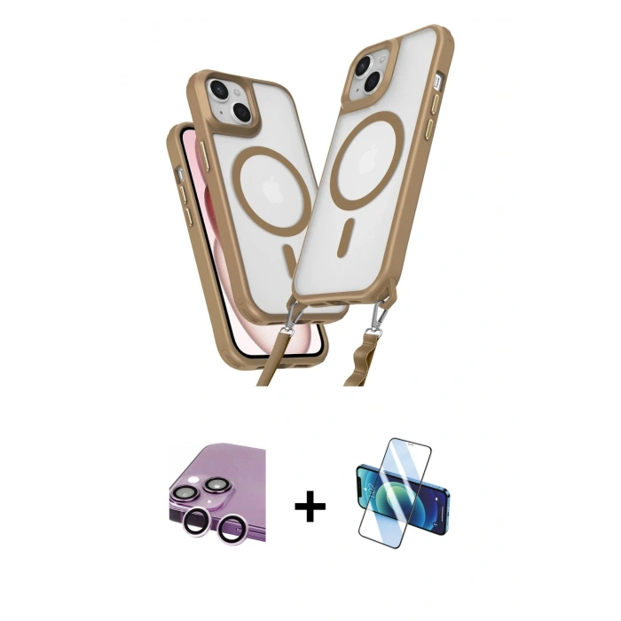 MARSİLYAN™- iPhone 14 Kılıf Atlas Doku Koleksiyonu - Siyah 3D Antistatik Cam Ekran Koruyucu + Raze Metal Kamera Lens - MR