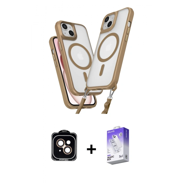 MARSİLYAN™- iPhone 14 Kılıf Atlas Doku Koleksiyonu - Siyah Bilvis 5in1 3D Magic Cam Ekran Koruyucu + PVD Metal Kamera Lens - TU