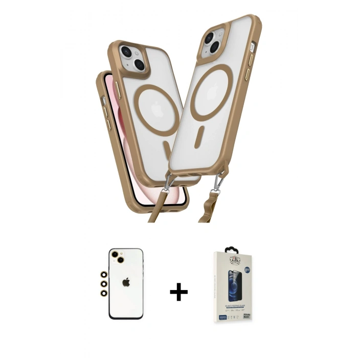 MARSİLYAN™- iPhone 14 Kılıf Atlas Doku Koleksiyonu - Siyah Bilvis Hayalet Cam Ekran Koruyucu + Shine Kamera Lens - GD