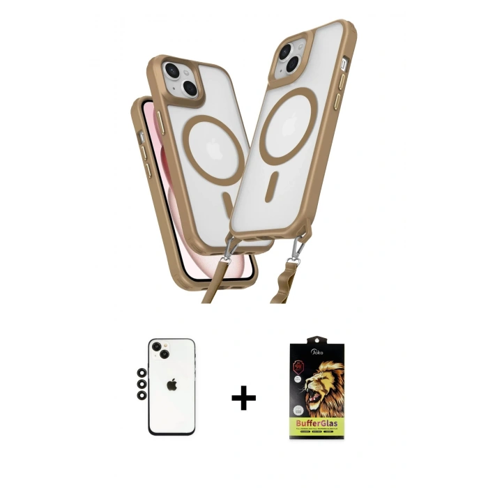 MARSİLYAN™- iPhone 14 Kılıf Atlas Doku Koleksiyonu - Siyah Buffer Cam Ekran Koruyucu + Shine Kamera Lens - SH